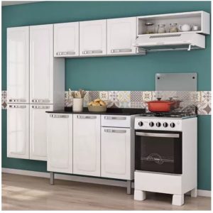 Cozinha de aço Itatiaia Rose com balcão